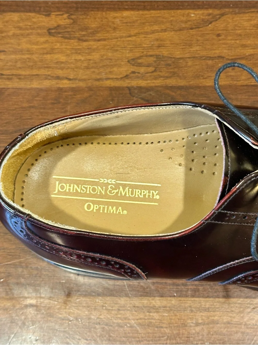 🌟HP🌟VTG 1980s-90s Johnston & Murphy Burgundy Leather Wingtip Oxfords 9 C/A USA
